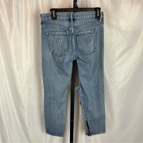 Kendall & Kylie Heavily Distressed Light Wash Zip Ankle Jeans, size 24 - Picture 5 of 6